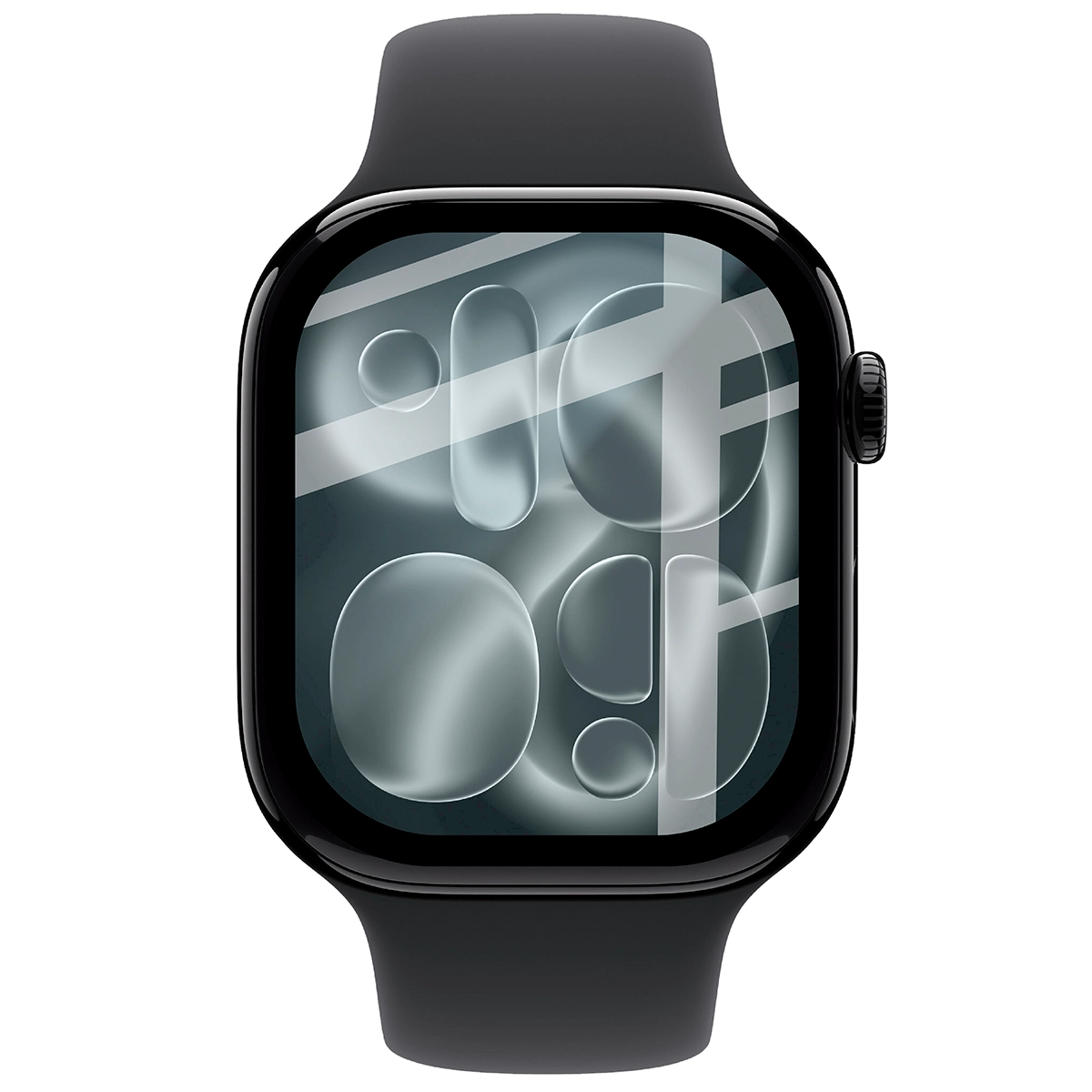Szkło hybrydowe z czarną ramką idealnie dopasowane do Apple Watch 11 / 10 42 mm